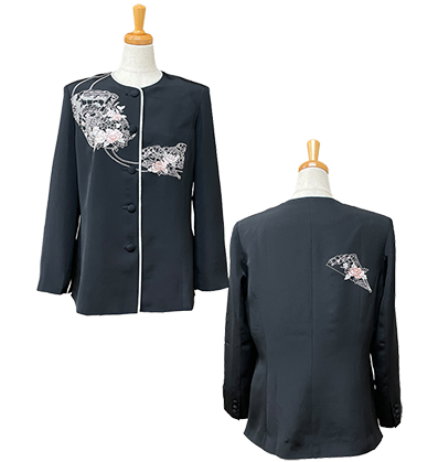 JK-2C　衿なしロングジャケット　￥37,400